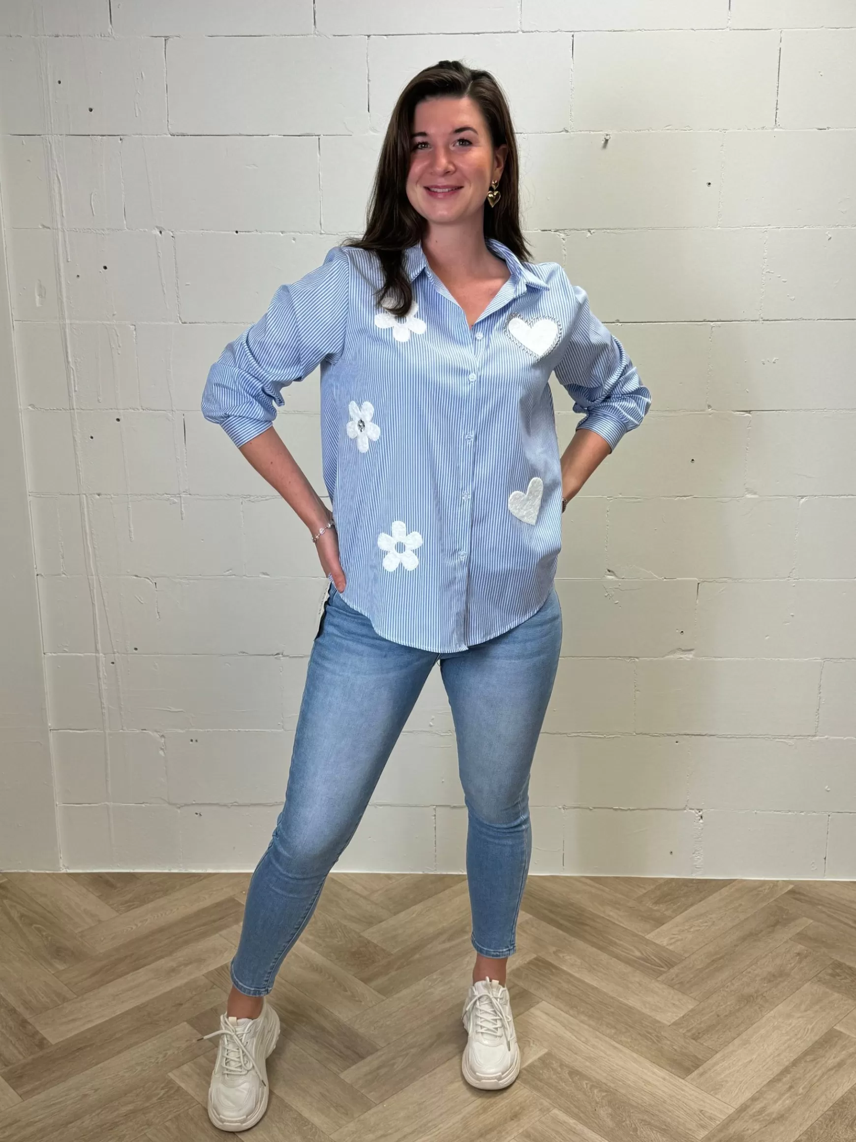 Trendz Blouse Jeanny Gestreept Blauw Best Sale