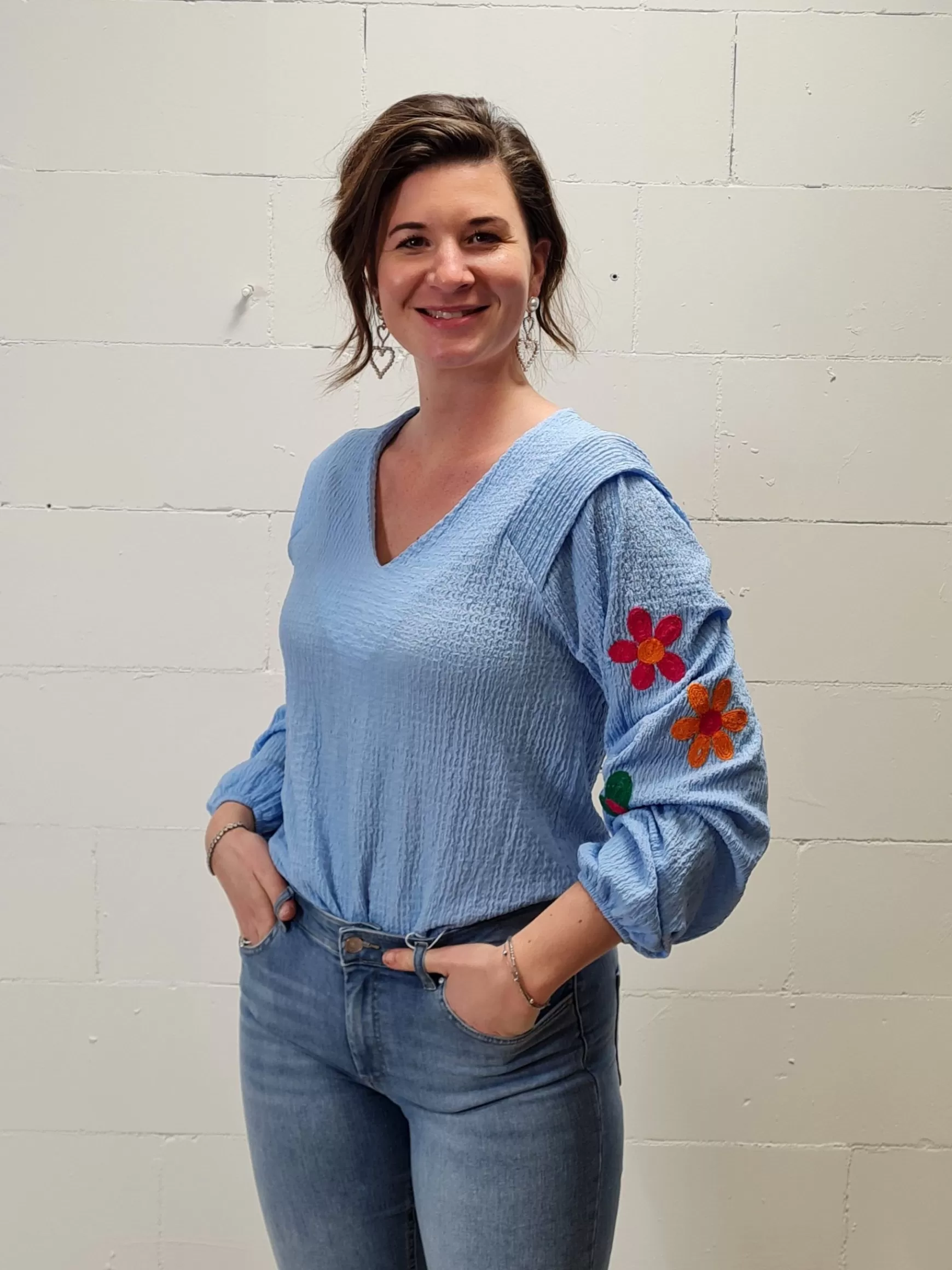 Trendz Blouse Jip Sky Blue Sale